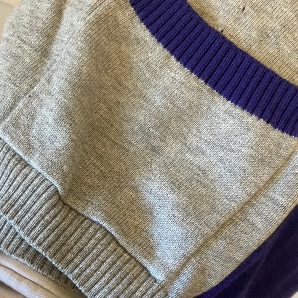 NWOT 21 Men Gray Cardigan‎ with Purple and Black Details- XL